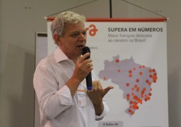 Antônio Carlos Perpétuo, presidente da rede, em palestra para os franqueados